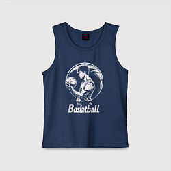 Майка детская хлопок Баскетбольное аниме, цвет: тёмно-синий
