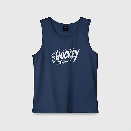 Детская майка Хоккей с шайбой / Тёмно-синий – фото 1