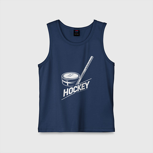 Детская майка Хоккейный инвентарь / Тёмно-синий – фото 1
