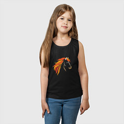 Майка детская хлопок Лошадь огненная, символ года, цвет: черный — фото 2