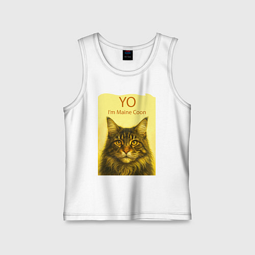 Детская майка Yo - Im Maine Coon / Белый – фото 1