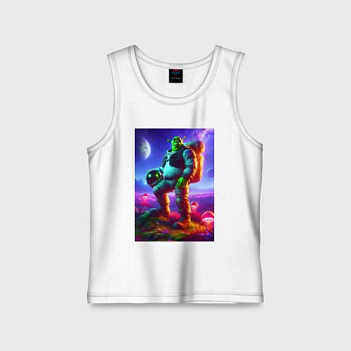 Детская майка Космонавт Шрек на похожей планете / Белый – фото 1