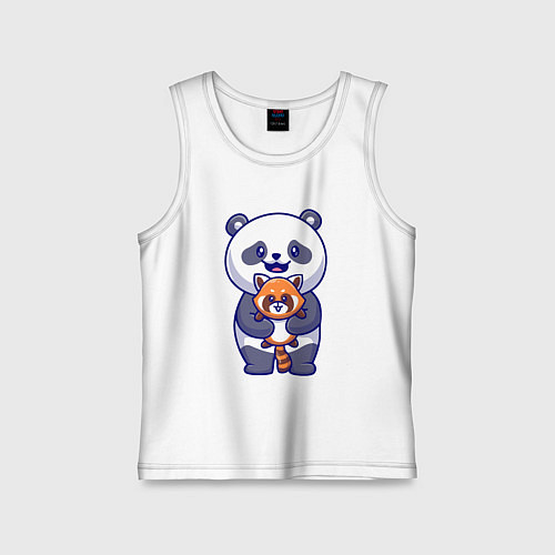 Детская майка Две панды / Белый – фото 1
