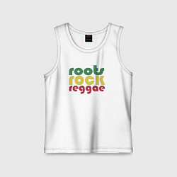 Майка детская хлопок Roots rock reggae, цвет: белый