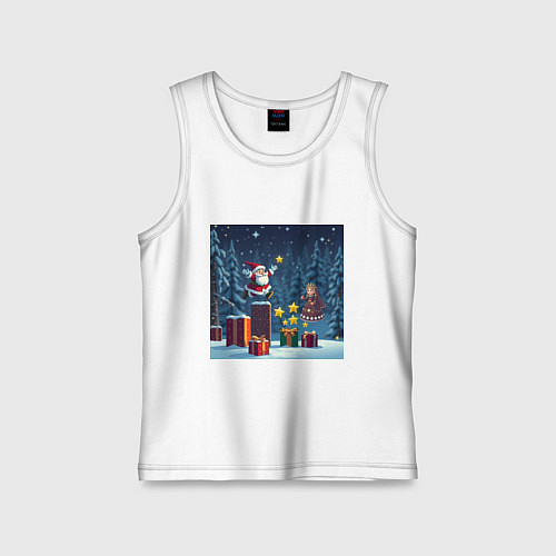 Детская майка Дед Морозио и Принцесса Снегурочка: вперёд за звёз / Белый – фото 1