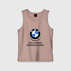 Майка детская хлопок BMW Driving Machine, цвет: пыльно-розовый