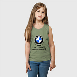 Майка детская хлопок BMW Driving Machine, цвет: авокадо — фото 2