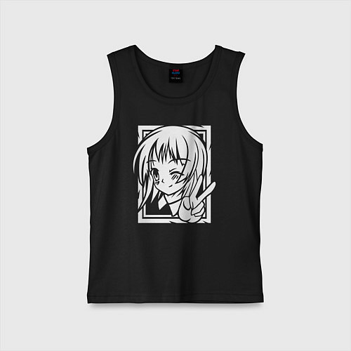 Детская майка Аниме позитив / Черный – фото 1