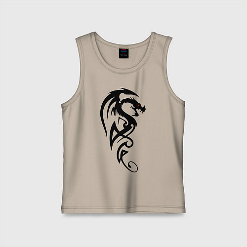 Детская майка Дракон стильный трайбл / Миндальный – фото 1