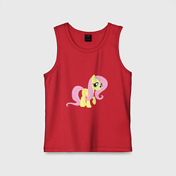 Майка детская хлопок Пони пегас Флаттершай, цвет: красный