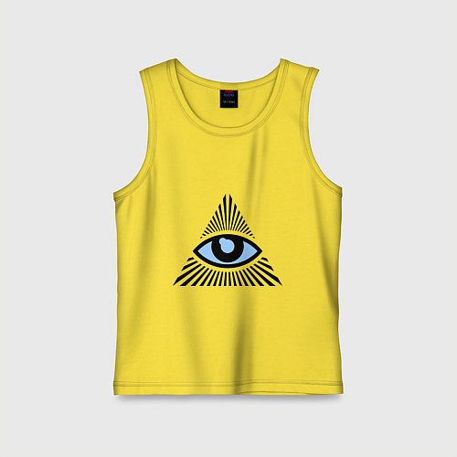 Детская майка Всевидящее око (глаз в треугольнике) / Желтый – фото 1