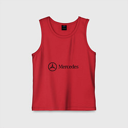 Майка детская хлопок Mercedes Logo, цвет: красный