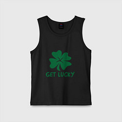 Майка детская хлопок Get lucky, цвет: черный