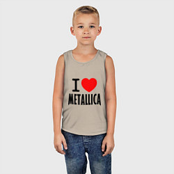 Майка детская хлопок I love Metallica, цвет: миндальный — фото 2