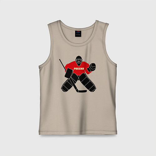 Детская майка Хоккей Россия / Миндальный – фото 1