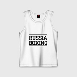 Майка детская хлопок Russia boxing, цвет: белый