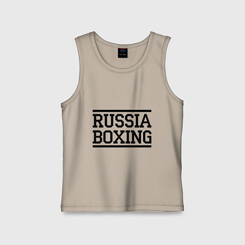 Детская майка Russia boxing / Миндальный – фото 1