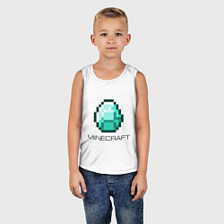 Майка детская хлопок Minecraft Diamond, цвет: белый — фото 2