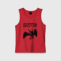 Майка детская хлопок Led Zeppelin Swan, цвет: красный