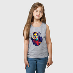 Майка детская хлопок Messi Art, цвет: меланж — фото 2