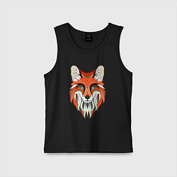 Майка детская хлопок Дизайнерская лиса, цвет: черный