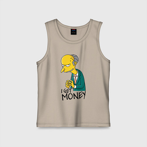 Детская майка Mr. Burns: I get money / Миндальный – фото 1