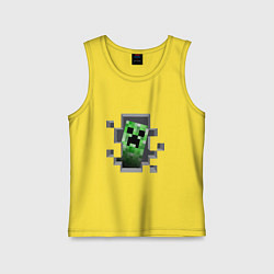 Майка детская хлопок Creeper Inside, цвет: желтый