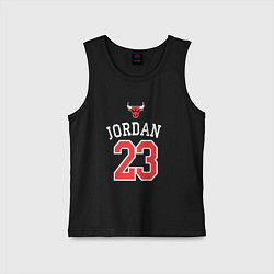 Майка детская хлопок Jordan 23, цвет: черный