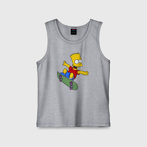 Детская майка Барт на скейте / Меланж – фото 1