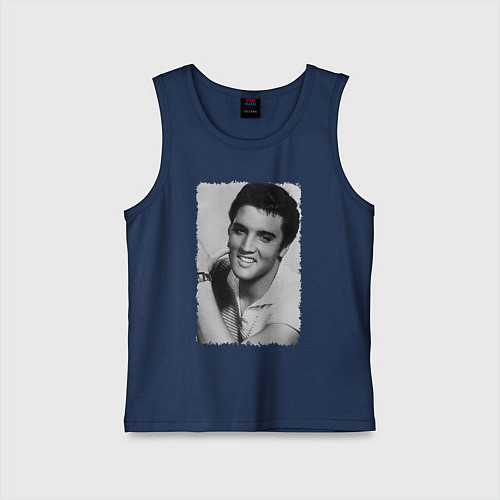 Детская майка Улыбка Элвиса / Тёмно-синий – фото 1
