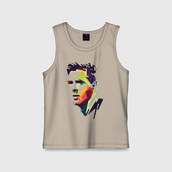 Майка детская хлопок Lionel Messi: fun-art, цвет: миндальный