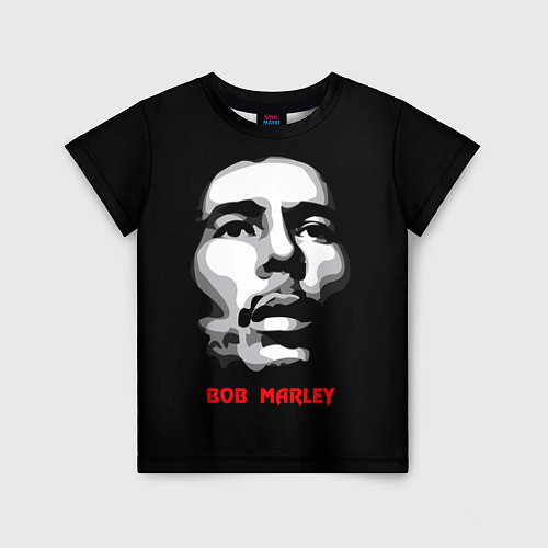 Детская футболка Bob Marley Face / 3D-принт – фото 1
