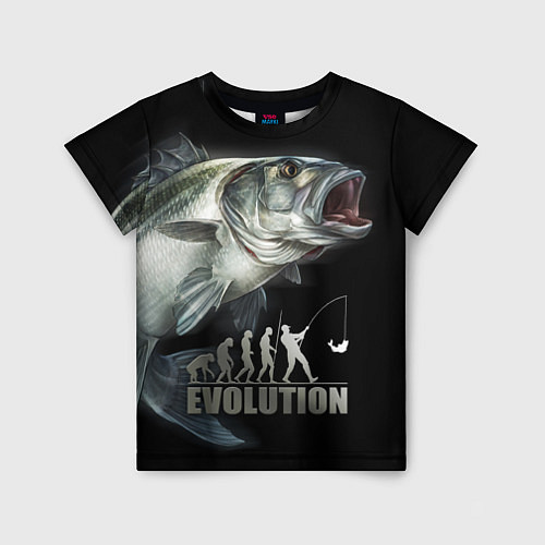 Детская футболка Эволюция рыбалки / 3D-принт – фото 1