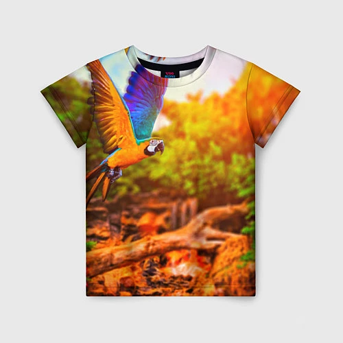 Детская футболка Взмах попугая / 3D-принт – фото 1