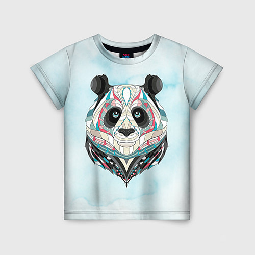 Детская футболка Расписная голова панды / 3D-принт – фото 1