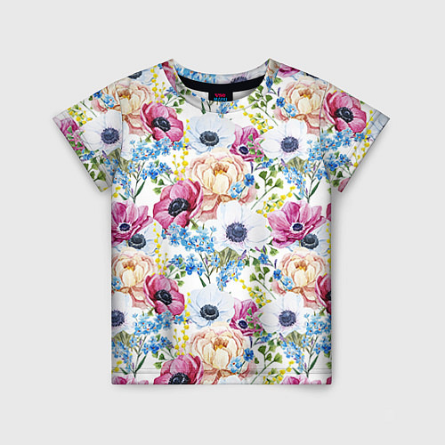 Детская футболка Цветы и бабочки 10 / 3D-принт – фото 1