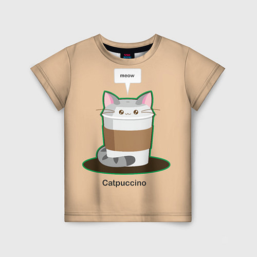 Детская футболка Catpuccino / 3D-принт – фото 1