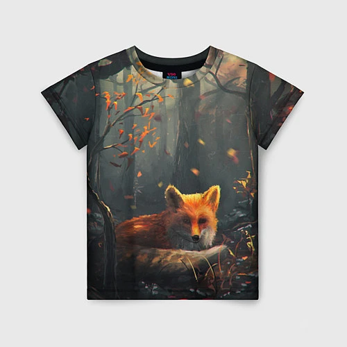 Детская футболка Лисица в лесу / 3D-принт – фото 1