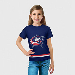 Футболка детская Columbus Blue Jackets, цвет: 3D-принт — фото 2