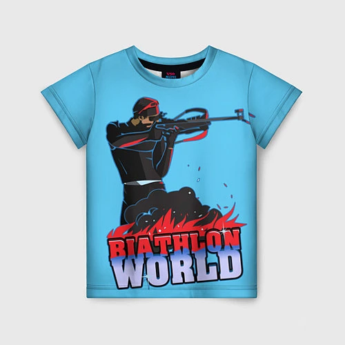 Детская футболка Biathlon world / 3D-принт – фото 1