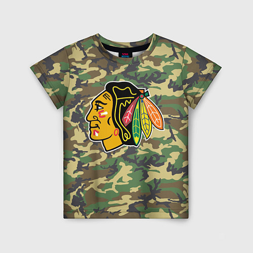 Детская футболка Blackhawks Camouflage / 3D-принт – фото 1