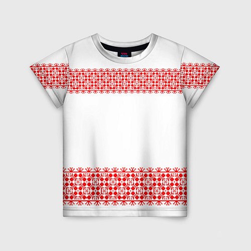 Детская футболка Славянский орнамент (на белом) / 3D-принт – фото 1