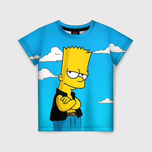 Детская футболка Задумчивый Барт / 3D-принт – фото 1
