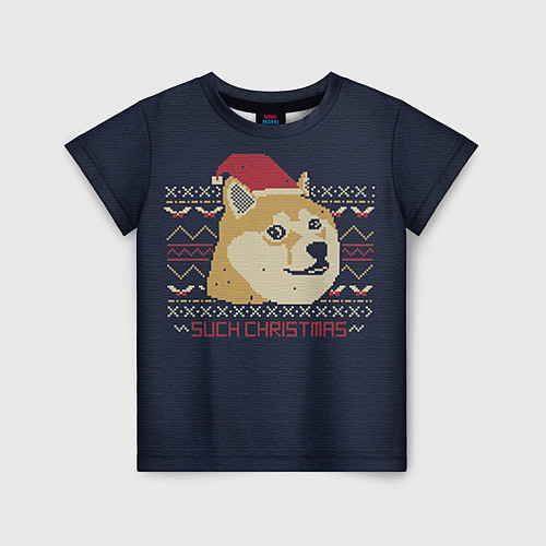 Детская футболка Doge Such Christmas / 3D-принт – фото 1