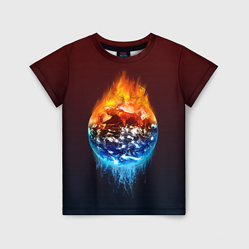 Детская футболка Огонь против воды / 3D-принт – фото 1
