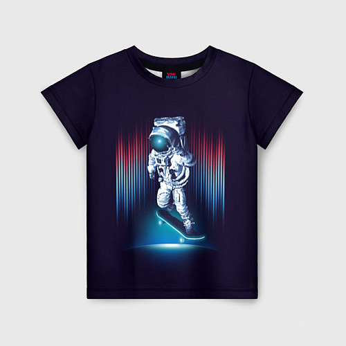 Детская футболка Космический скейтбордист / 3D-принт – фото 1
