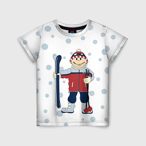 Детская футболка Лыжник / 3D-принт – фото 1