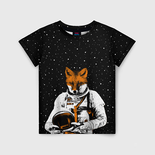 Детская футболка Лис космонавт / 3D-принт – фото 1
