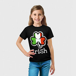Футболка детская Irish - tricolor clover, цвет: 3D-принт — фото 2