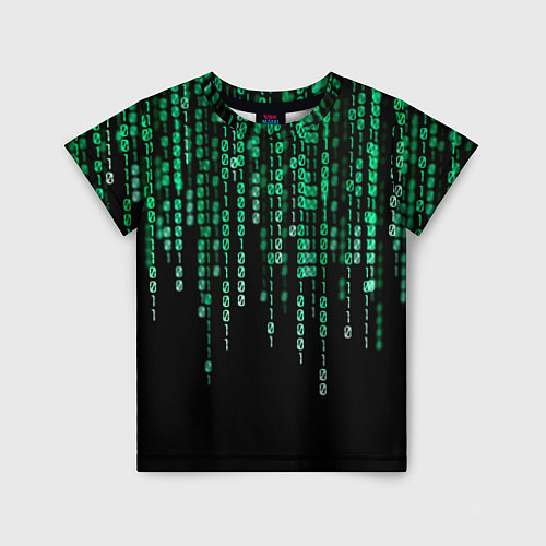 Детская футболка Цифровой поток из матрицы / 3D-принт – фото 1